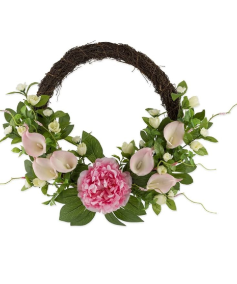 Peony and Calla Lily Wreath